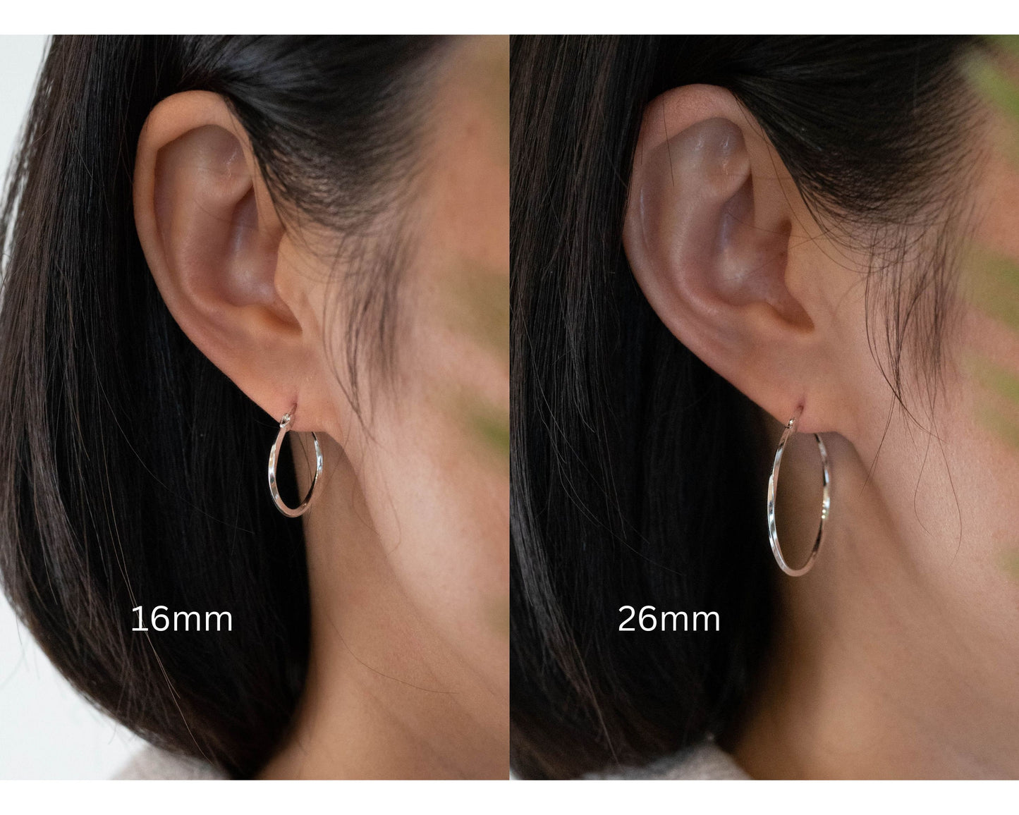 Twist minimalistic hoop earrings set