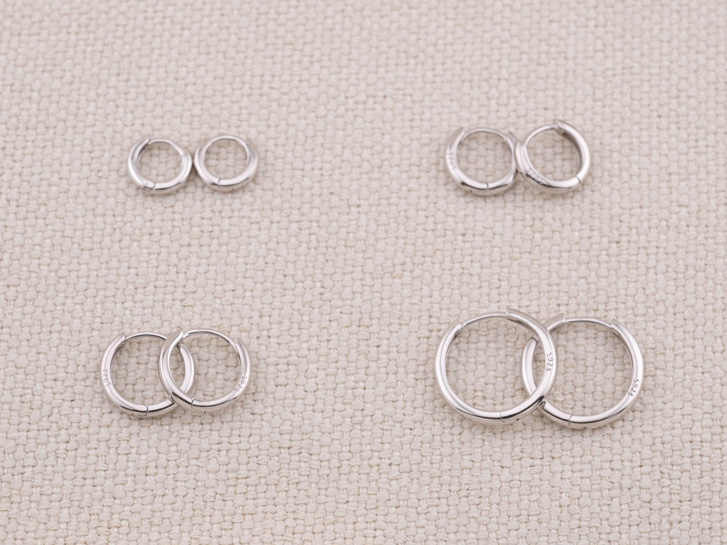 Small huggie hoops set of 2 or 3 pairs