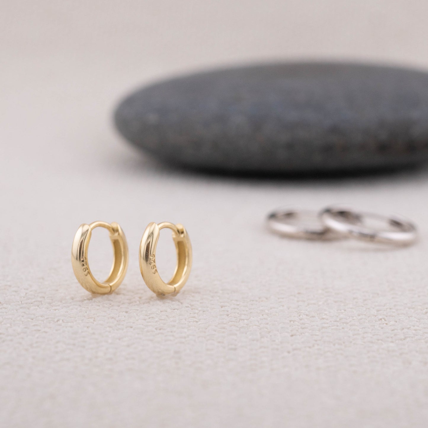 Small huggie hoops set of 2 or 3 pairs