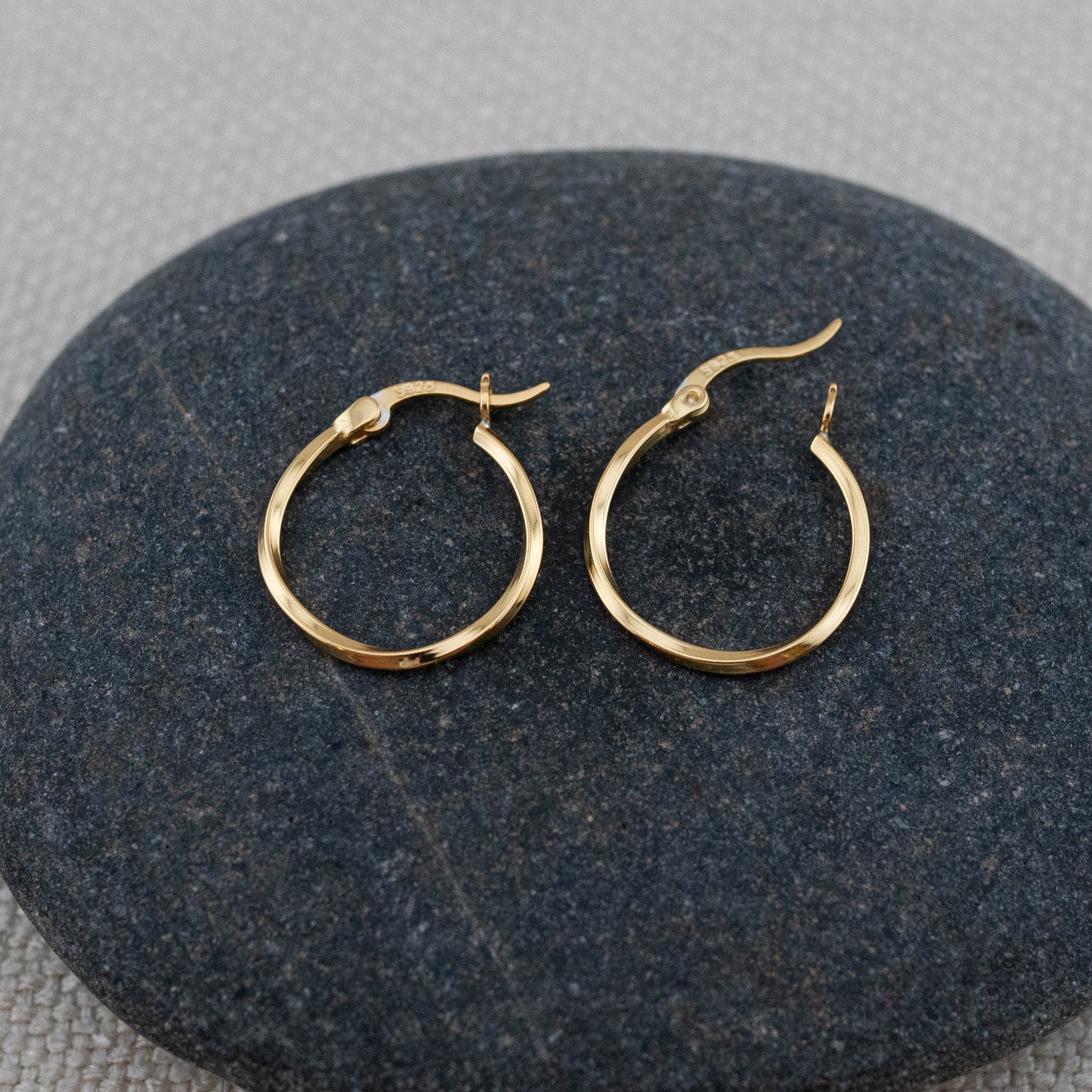 Twist minimalistic hoop earrings set