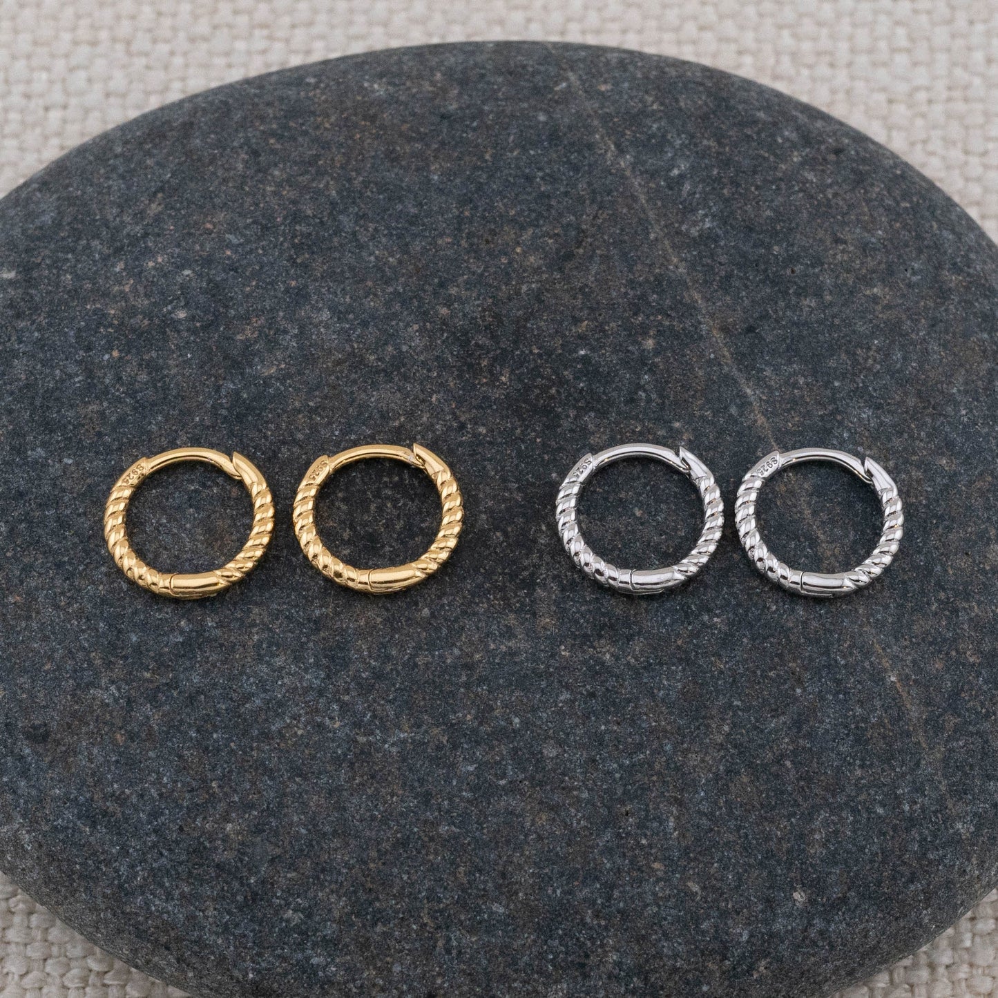 Twisted huggy earrings set of 2 or 3