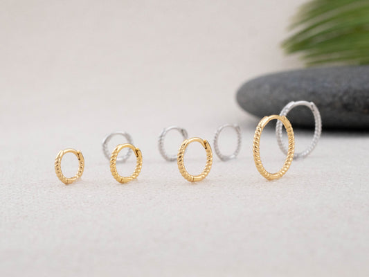 Twisted huggy earrings set of 2 or 3