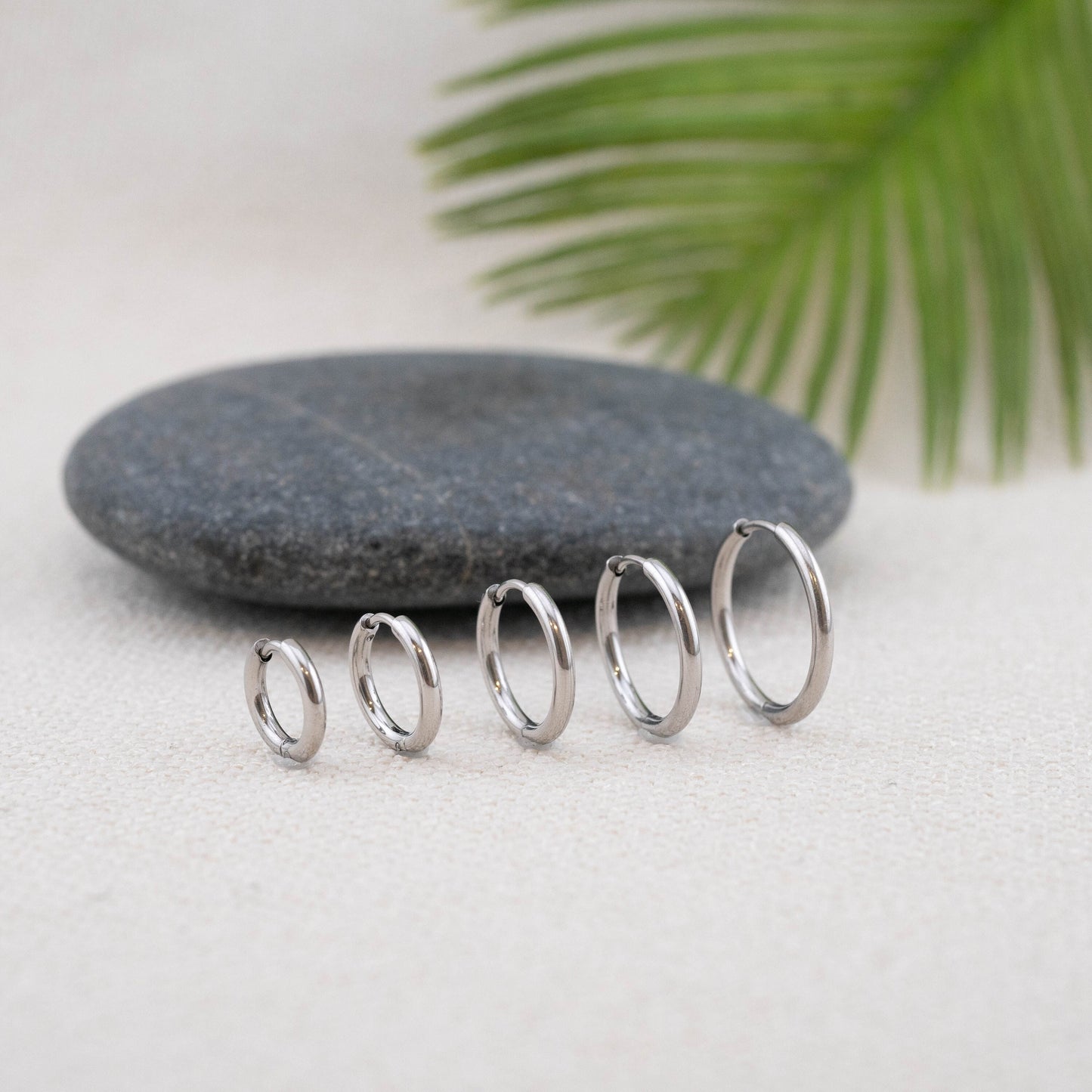 3 pairs silver hoop earrings set of 3