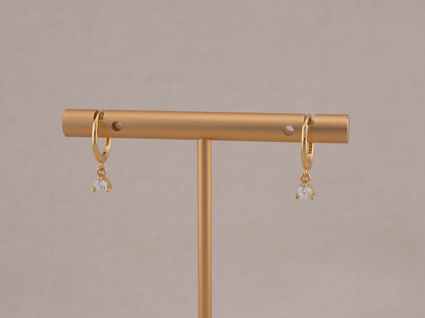 Tiny hoop minimalist charm earrings