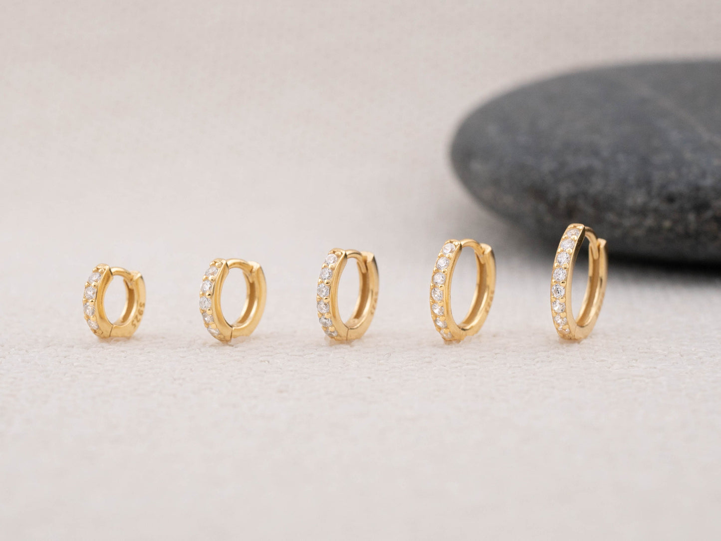 Pave hoop earrings, stacking earrings, cz diamond hoops, gold huggie hoops small, Silver huggies, lasting gift bestfriend, lovely gift her