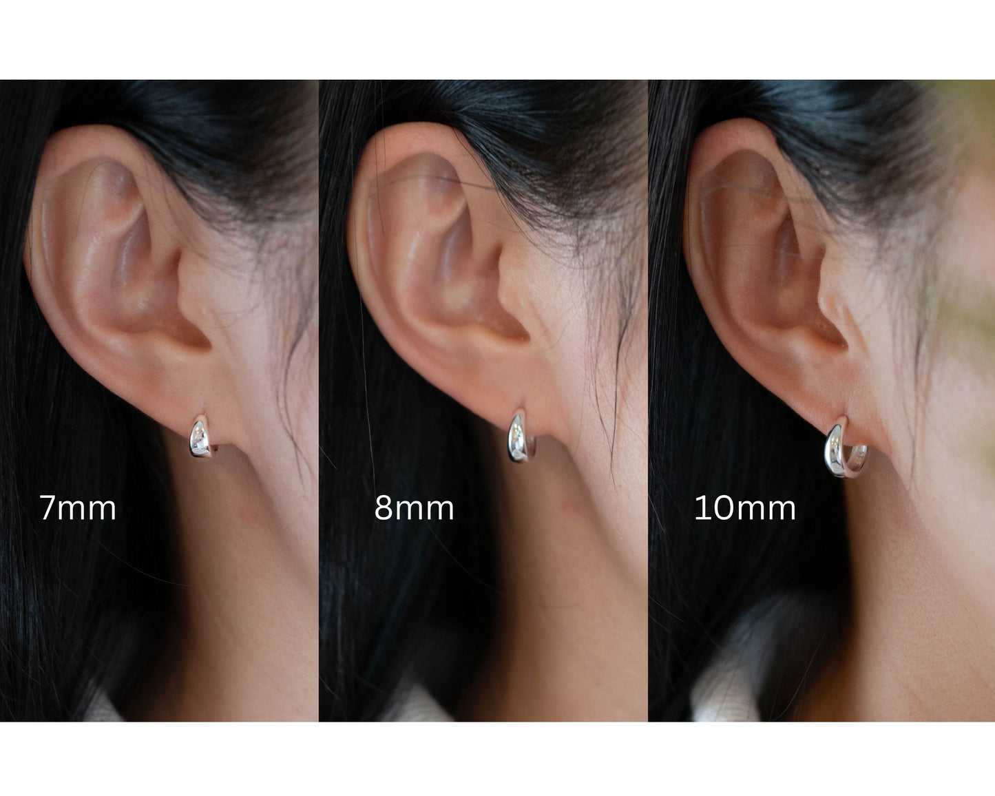 Tapered small huggie earrings