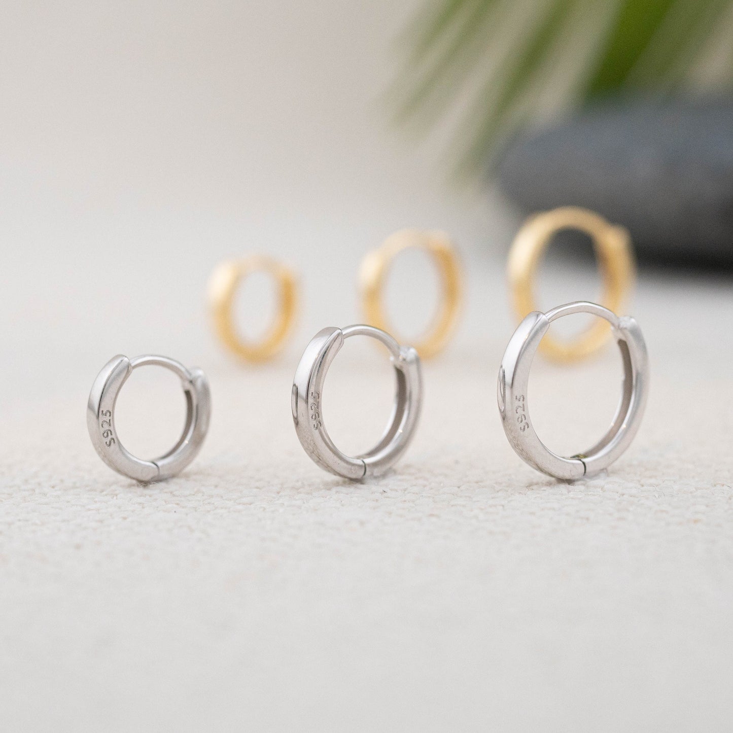 Stacking huggie hoop set