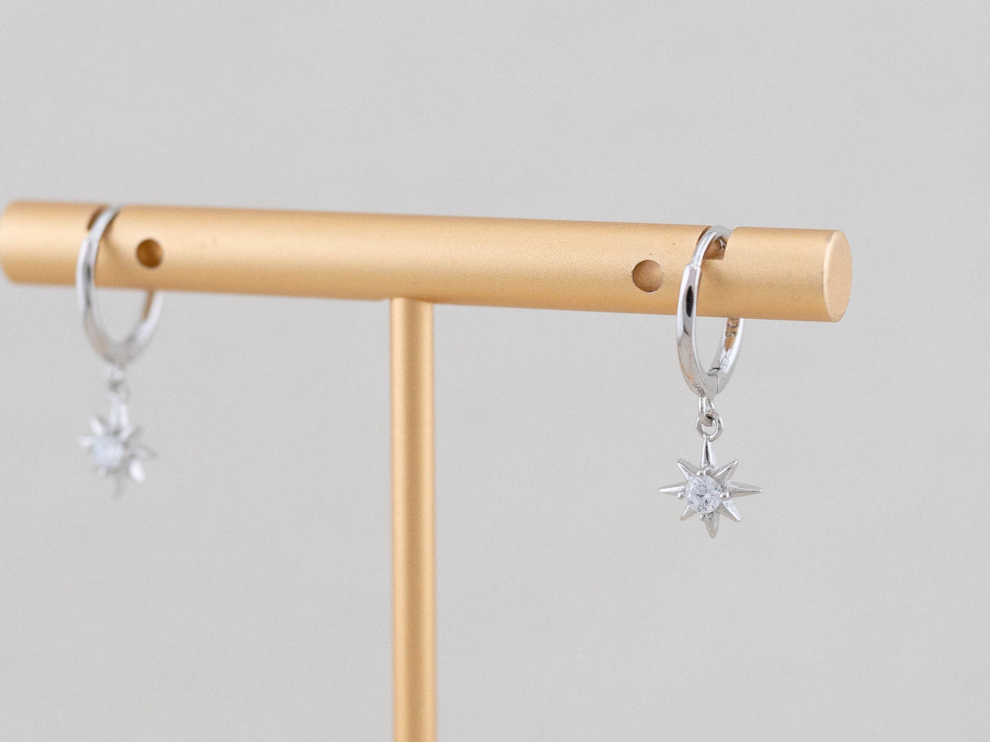 Celestial minimalistic tiny huggie hoop