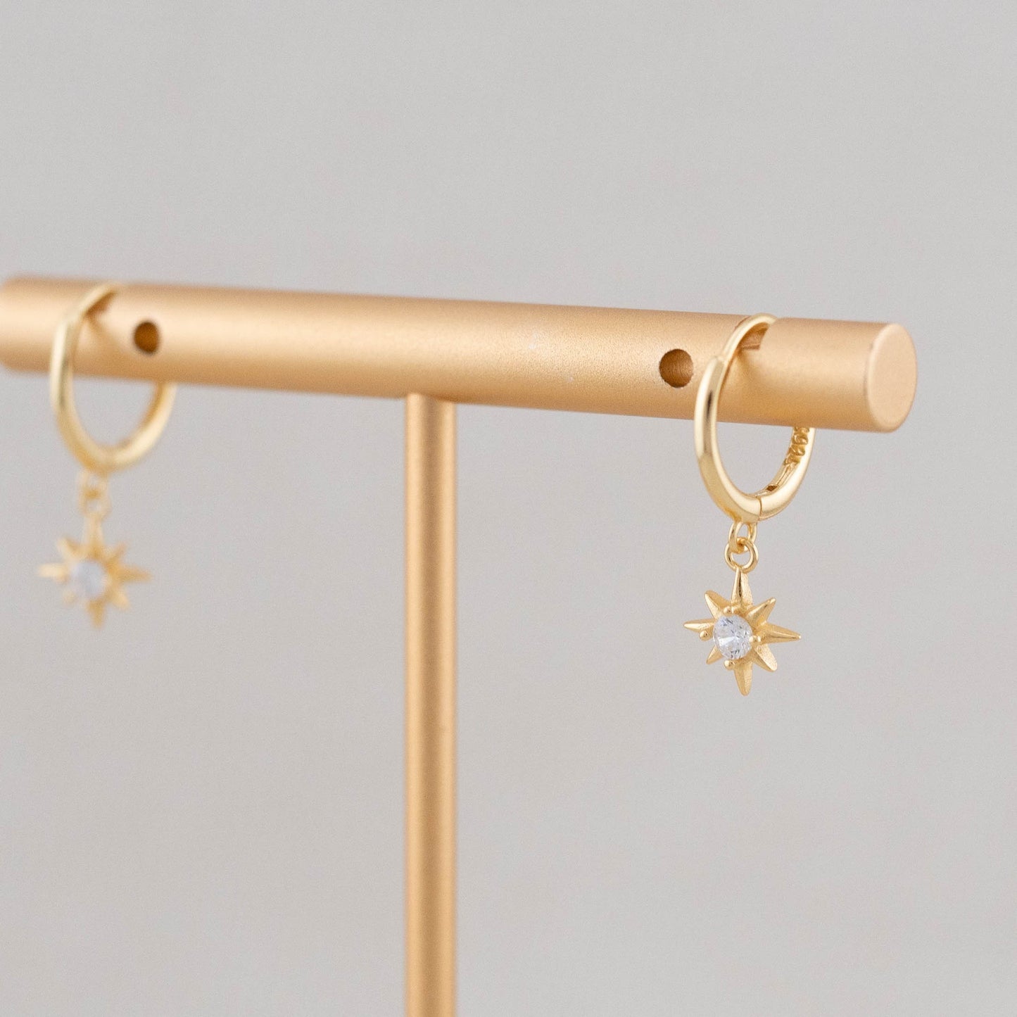 Celestial minimalistic tiny huggie hoop