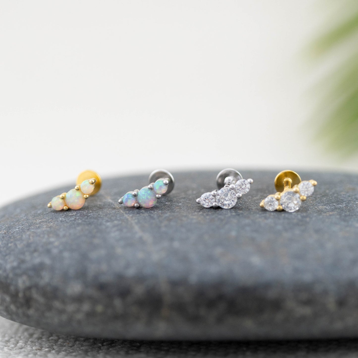 Tiny CZ flat back stud