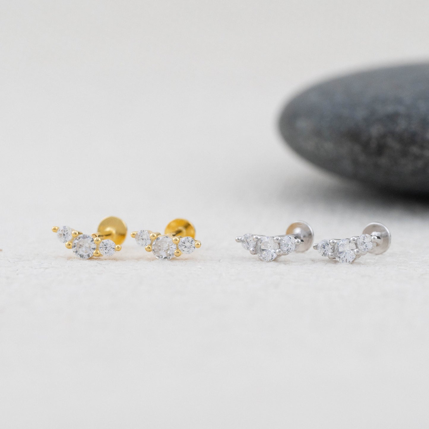 Tiny CZ flat back stud