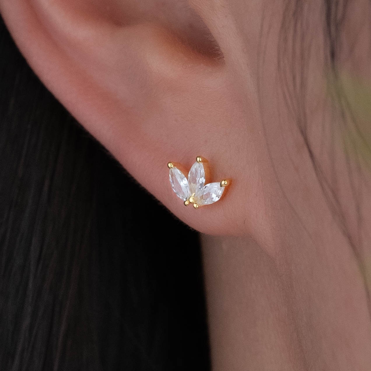 Tiny diamond cz flat back studs