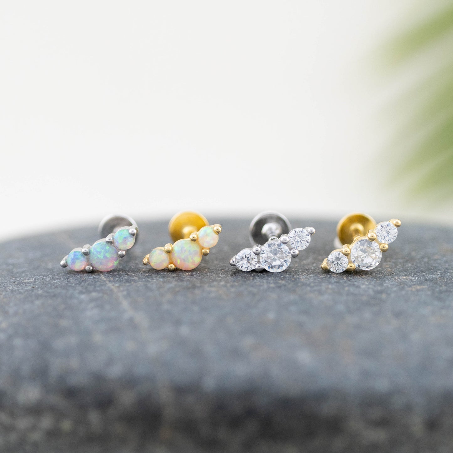 Tiny CZ flat back stud