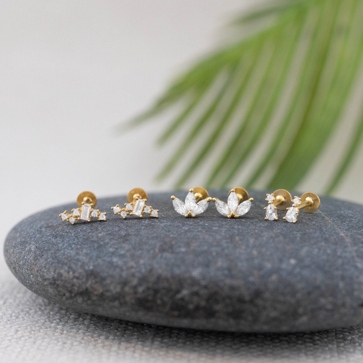 Tiny diamond cz flat back studs