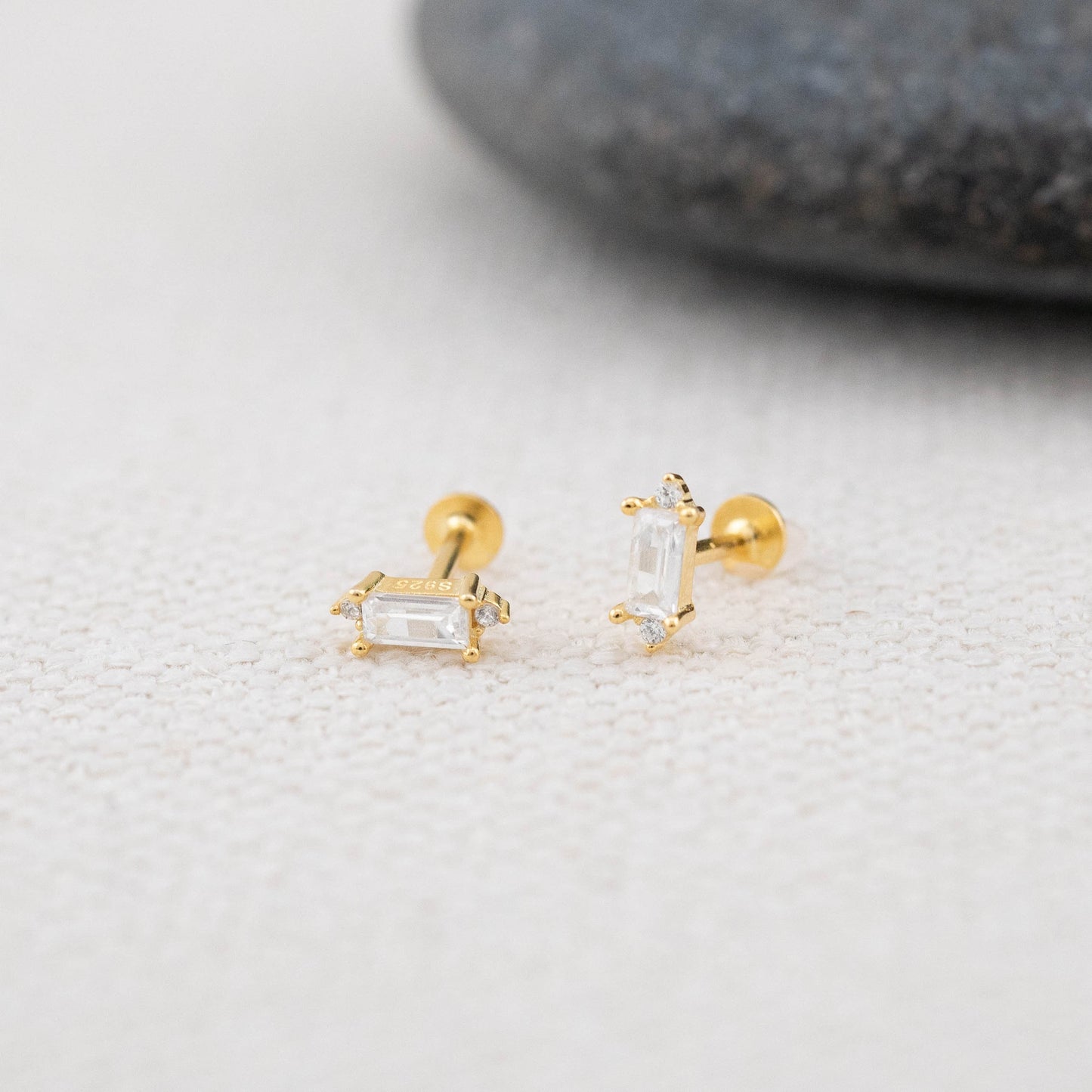 Tiny diamond cz flat back studs