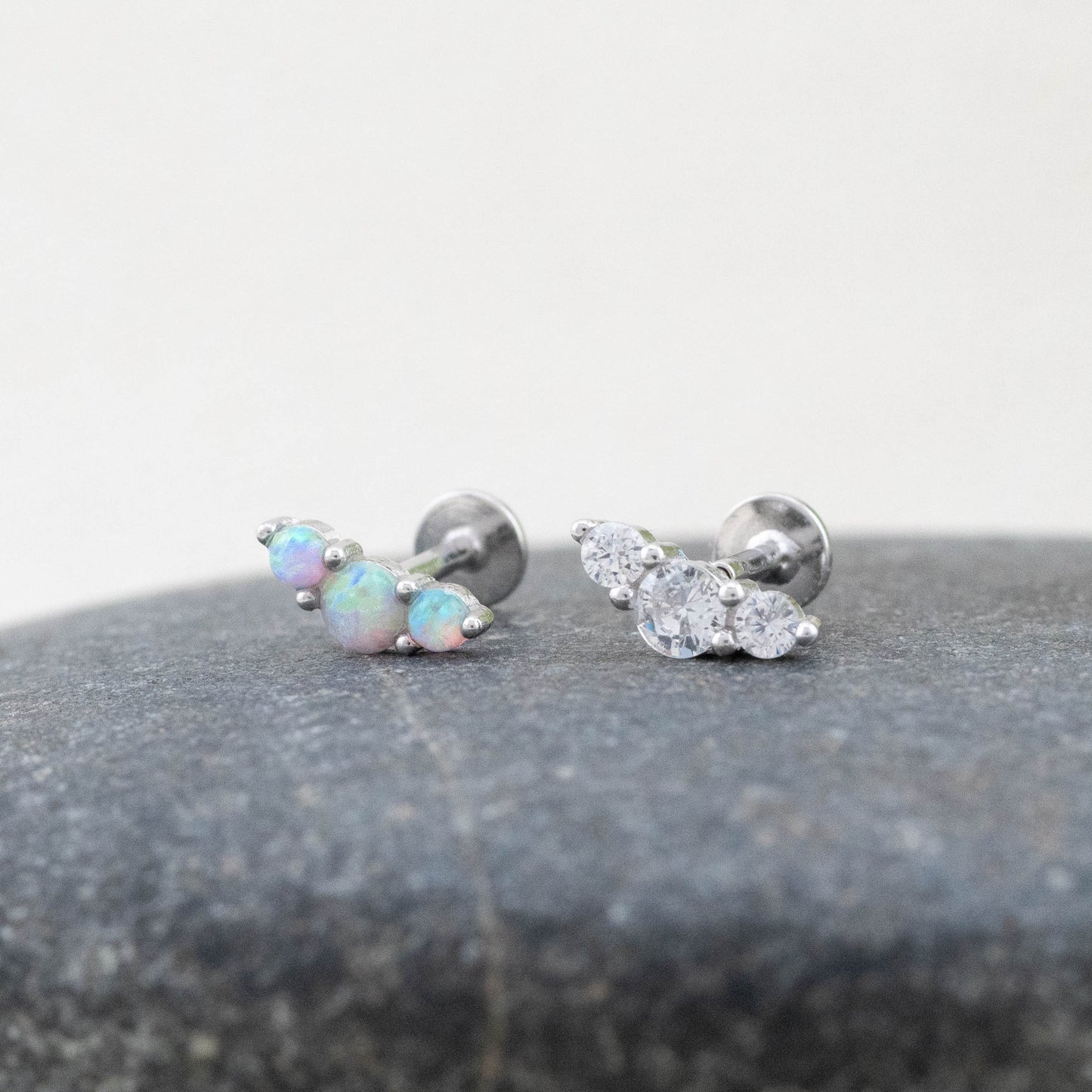 Tiny CZ flat back stud