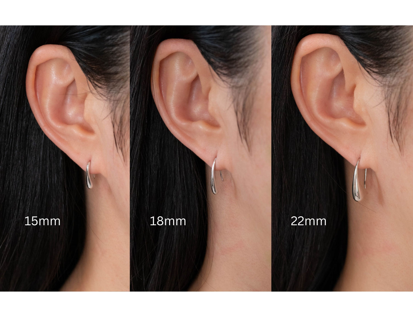 Minimalist water drop geometric hook earring