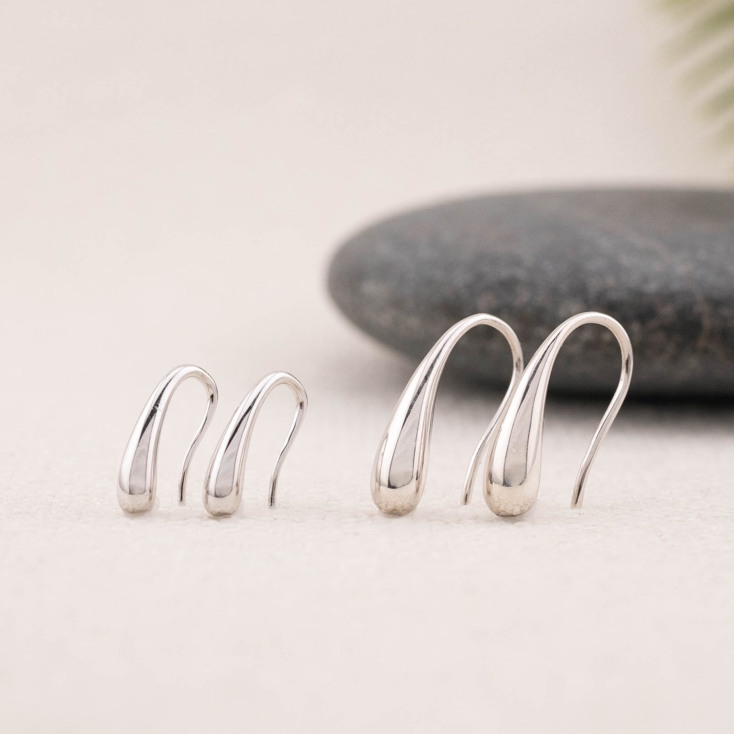 Minimalist water drop geometric hook earring