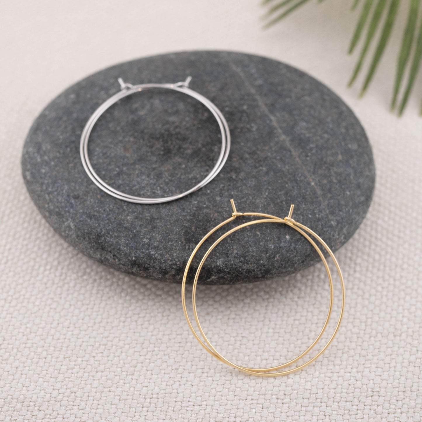 Thin wire hoop earrings