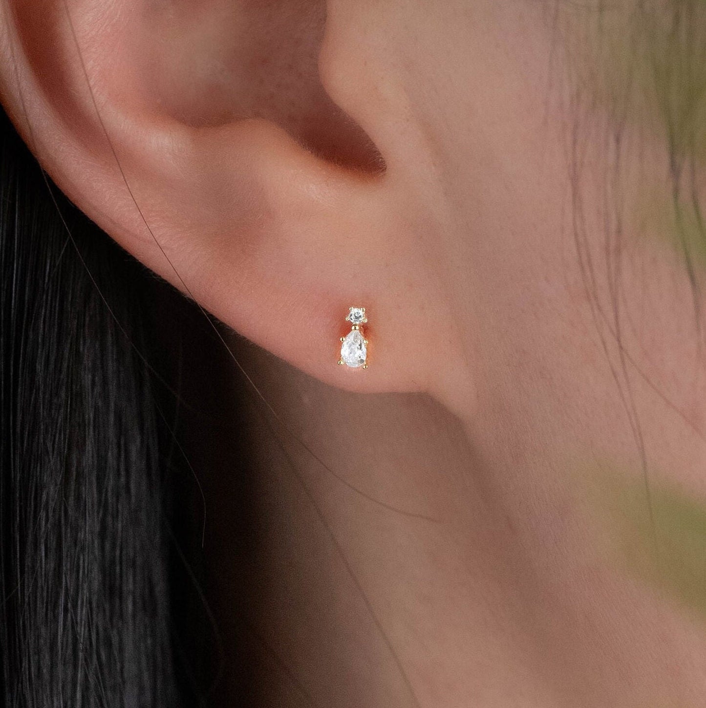 Tiny diamond cz flat back studs