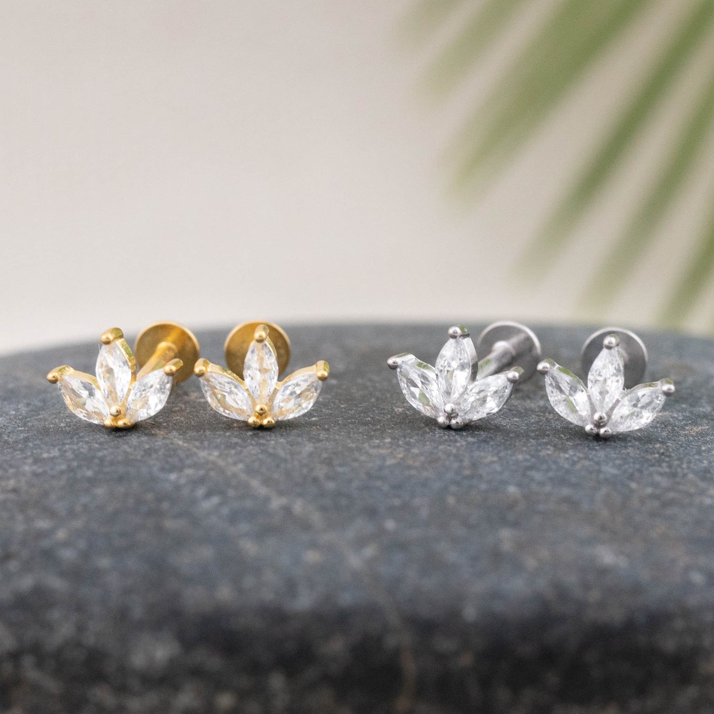 Tiny diamond cz flat back studs