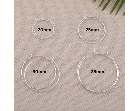 Thin wire hoop earrings