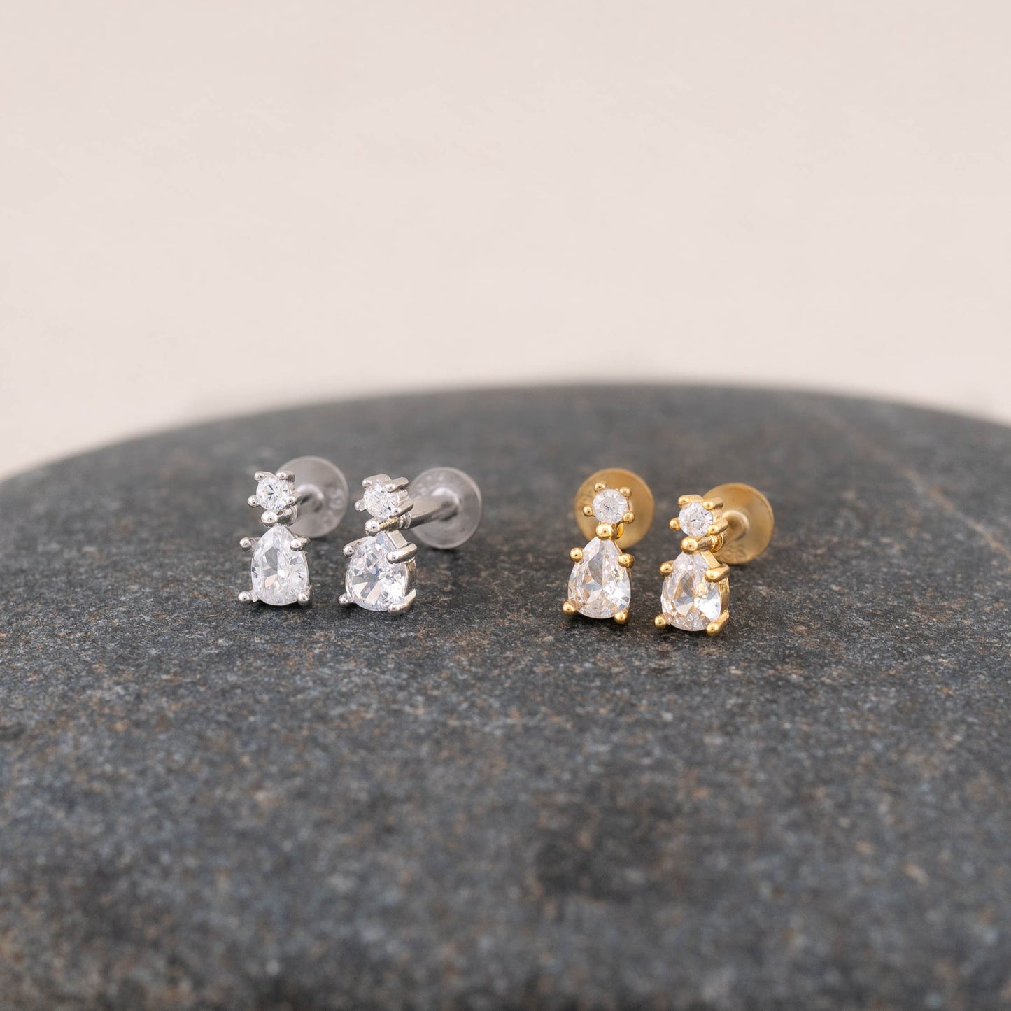 Tiny diamond cz flat back studs