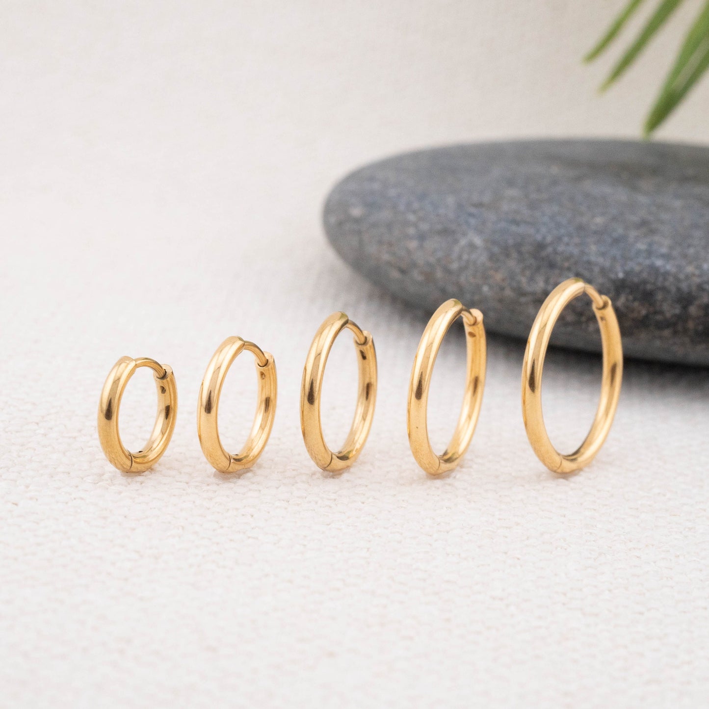 3 pairs silver hoop earrings set