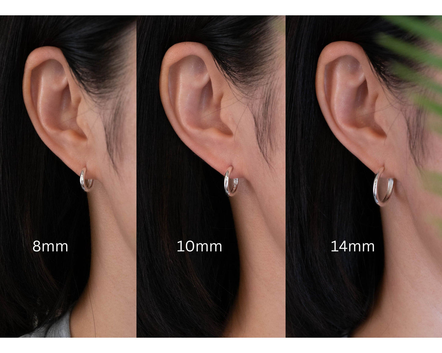 3 pairs gold hoop earrings set