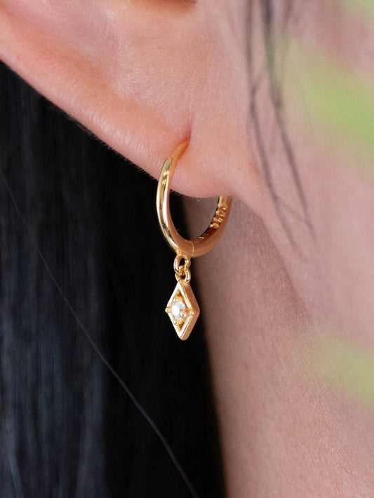 Tiny charm dainty huggies earring, dangle drops silver stacking huggy, minimalistic giftful earrings, christmas giftful, gift for daughter