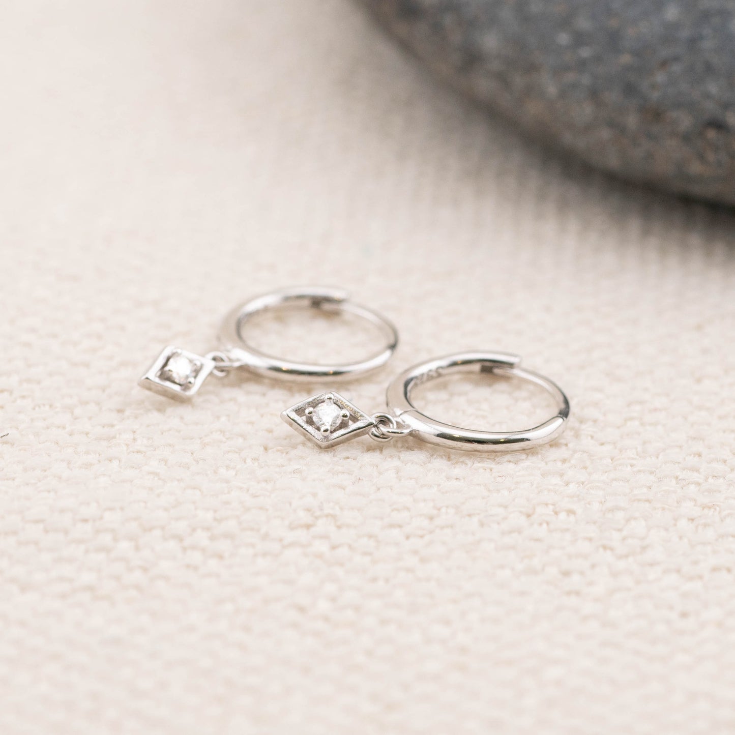 Tiny charm dainty huggies earring, dangle drops silver stacking huggy, minimalistic giftful earrings, christmas giftful, gift for daughter