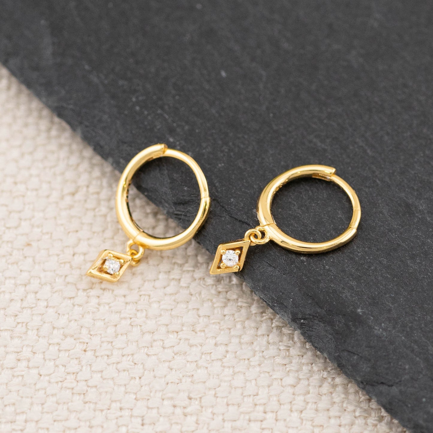 Tiny charm dainty huggies earring, dangle drops silver stacking huggy, minimalistic giftful earrings, christmas giftful, gift for daughter