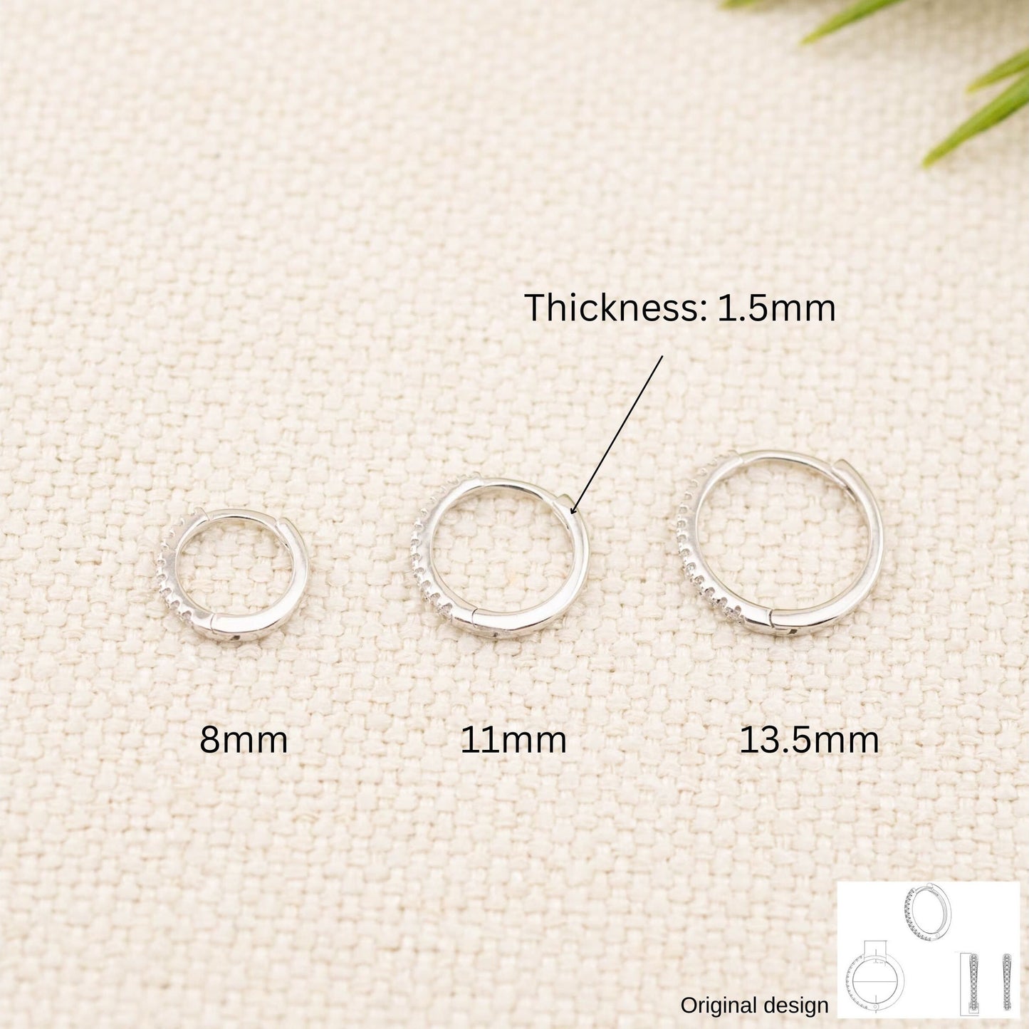 Pave hoop earrings huggie hoops 14K Gold, diamond hoop, pave hoop thin, dainty jewelry, small mini hoop, brides maid sister anniversary gift