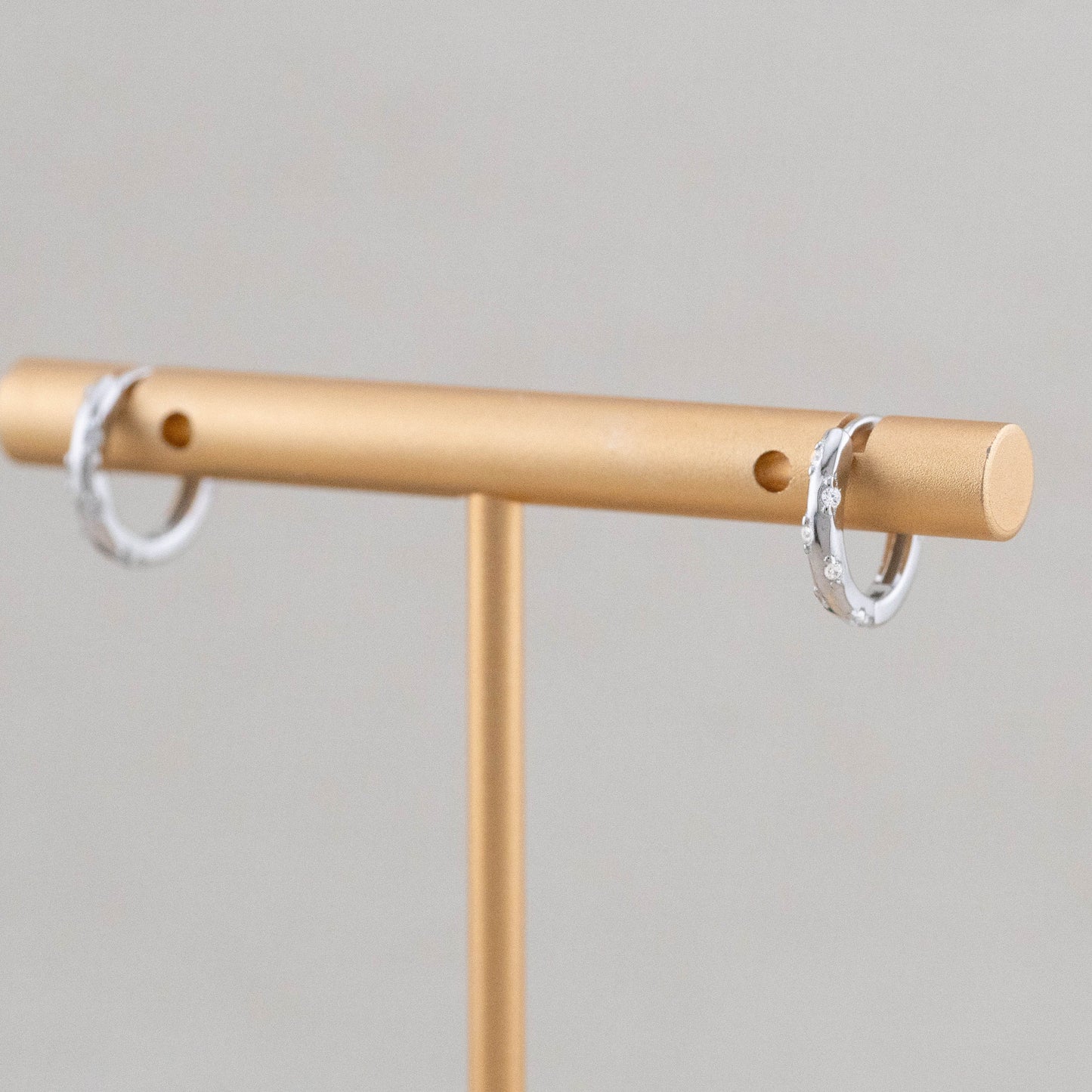 Micro  pave hoop earrings