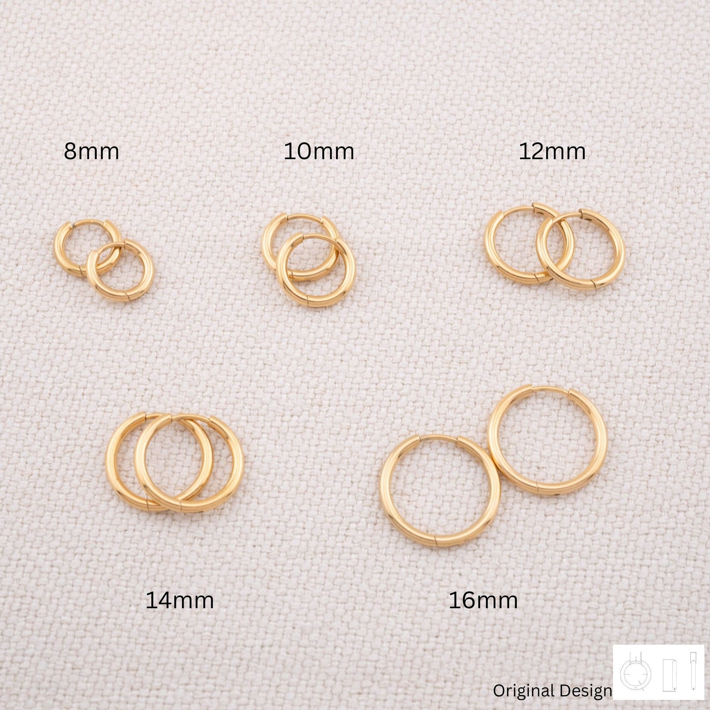 3 pairs silver hoop earrings set
