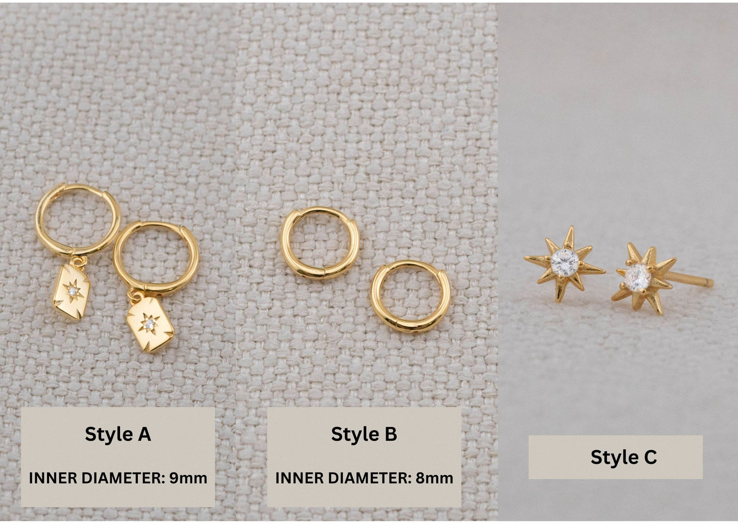 2 or 3 pairs star earrings gift set