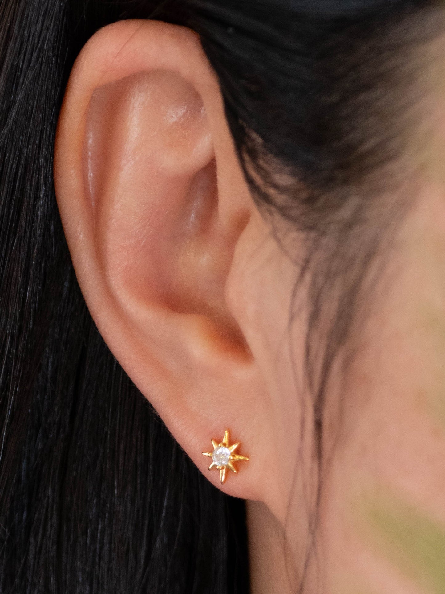 Celestial star moon stud earrings