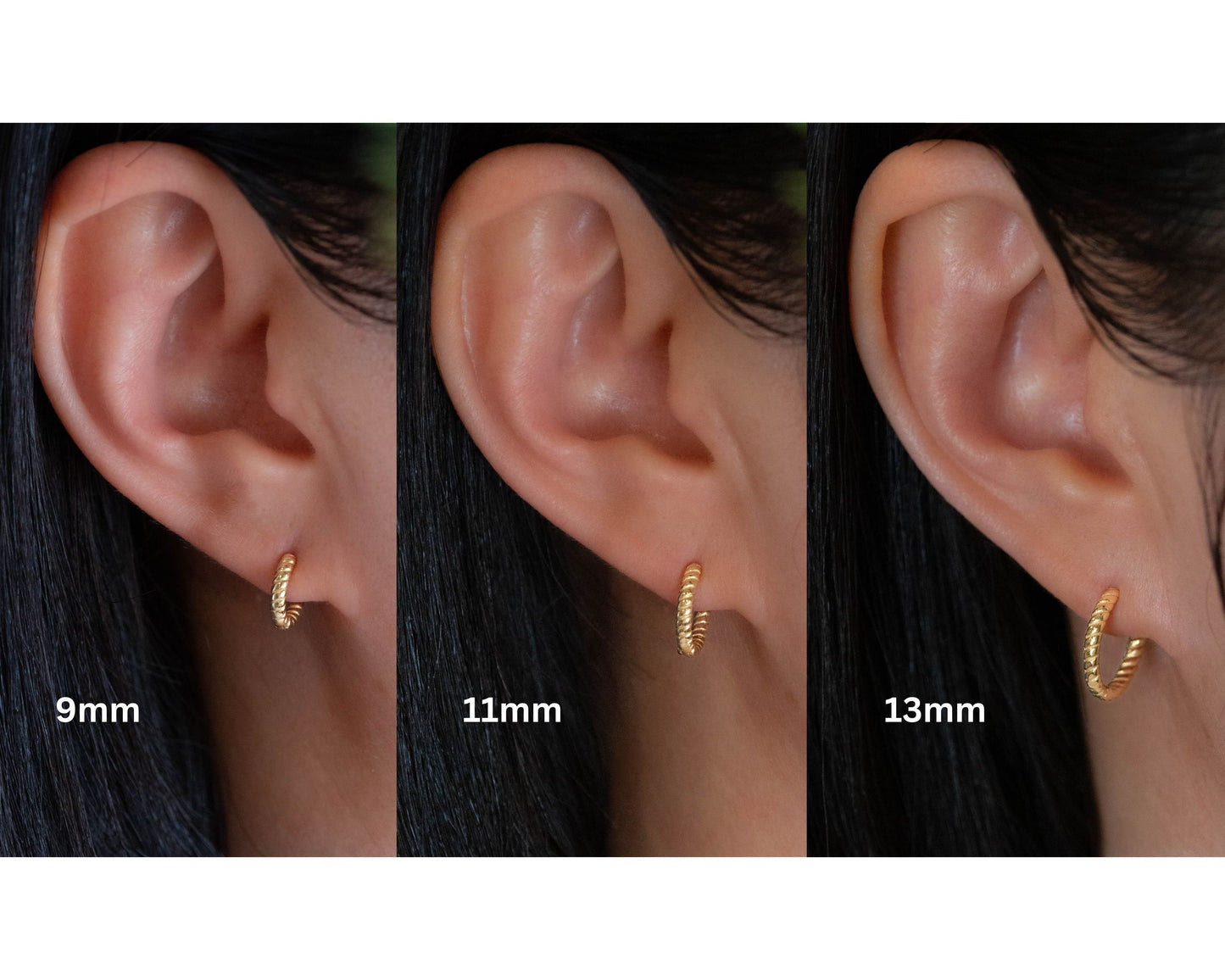 Twisted small hoop earrings