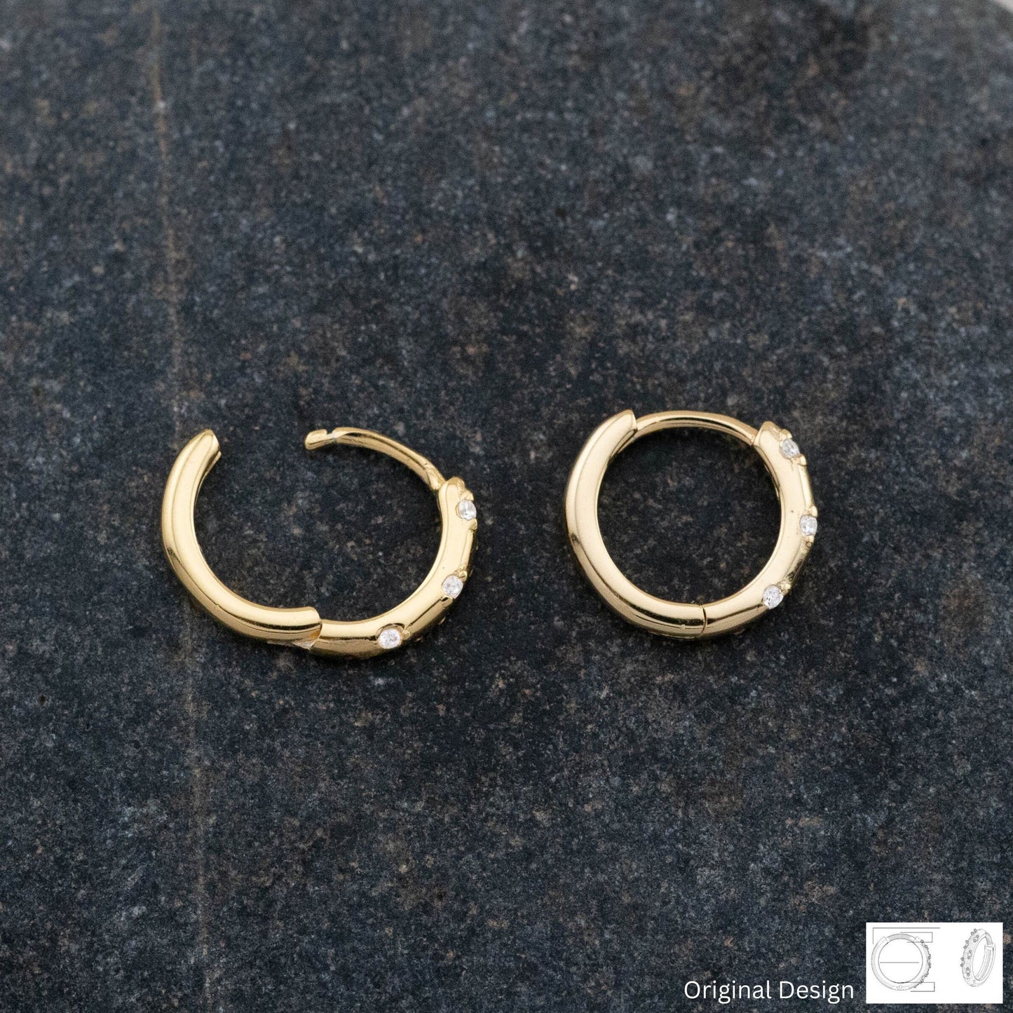 Micro  pave hoop earrings