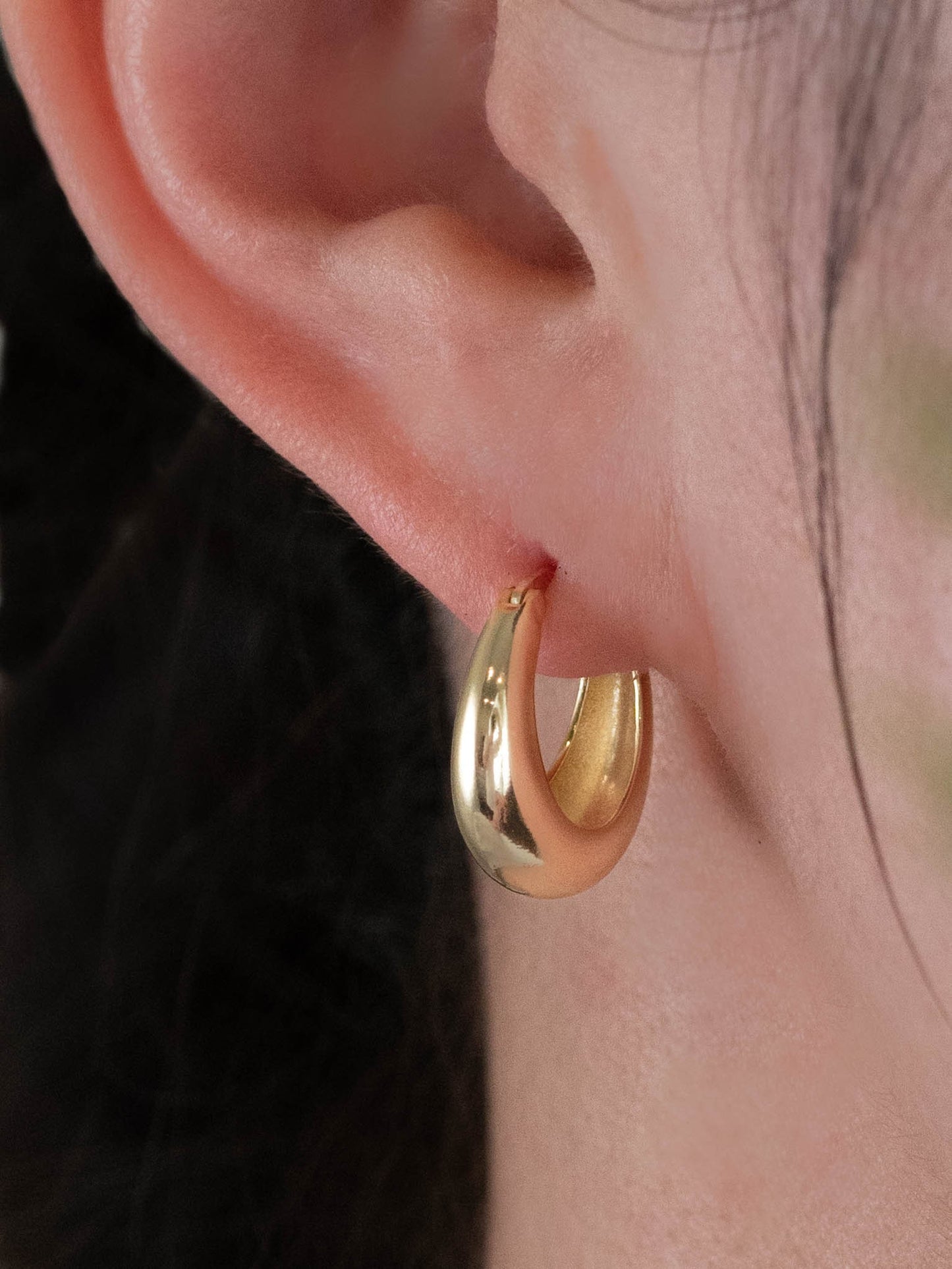 Chunky small gold hoops, Thick hoop earrings, chubby simple minimalist waterproof jewelry, Christmas giftful boxed, modern graduation gift