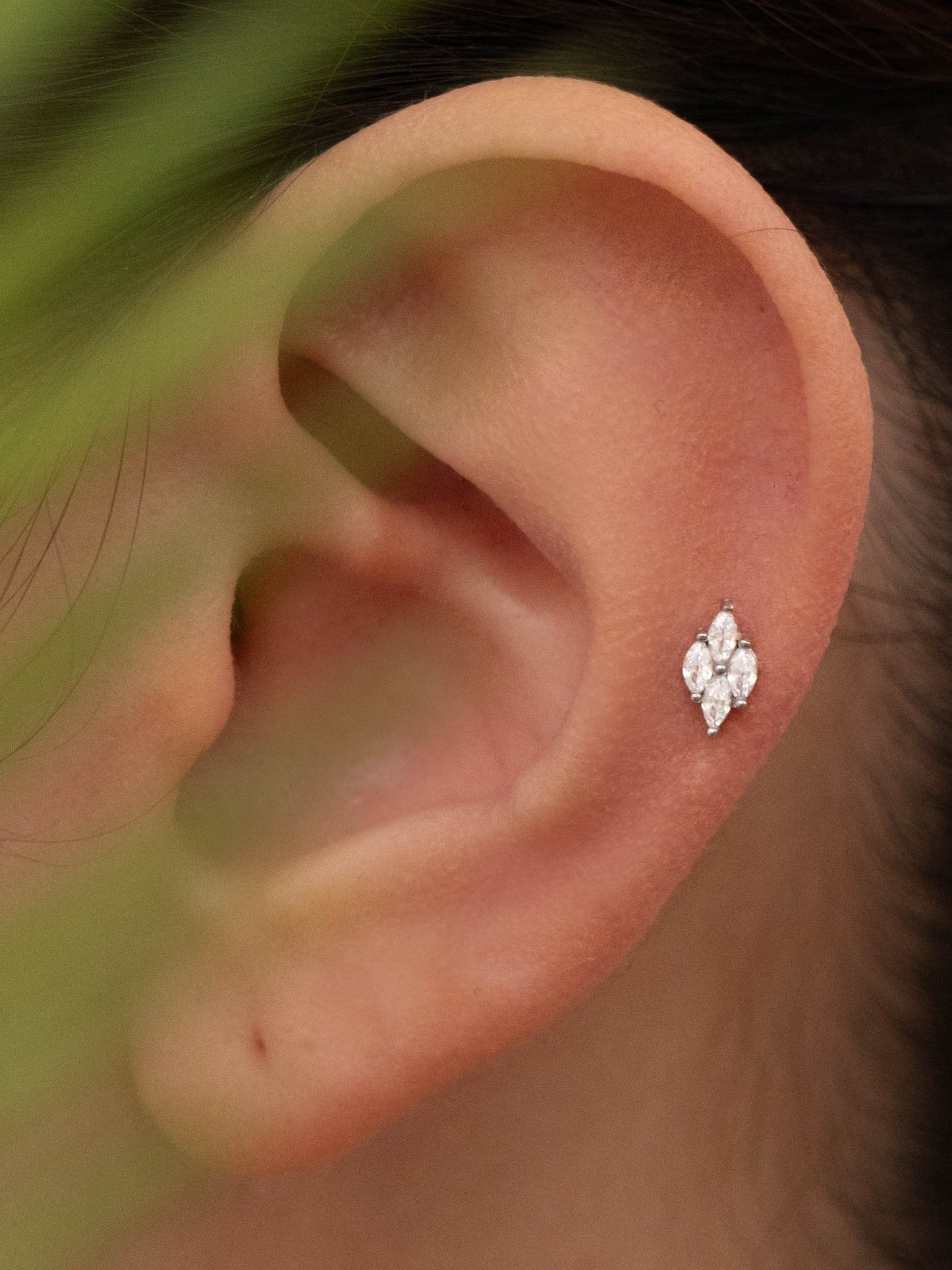 Tiny diamond cz flatback studs