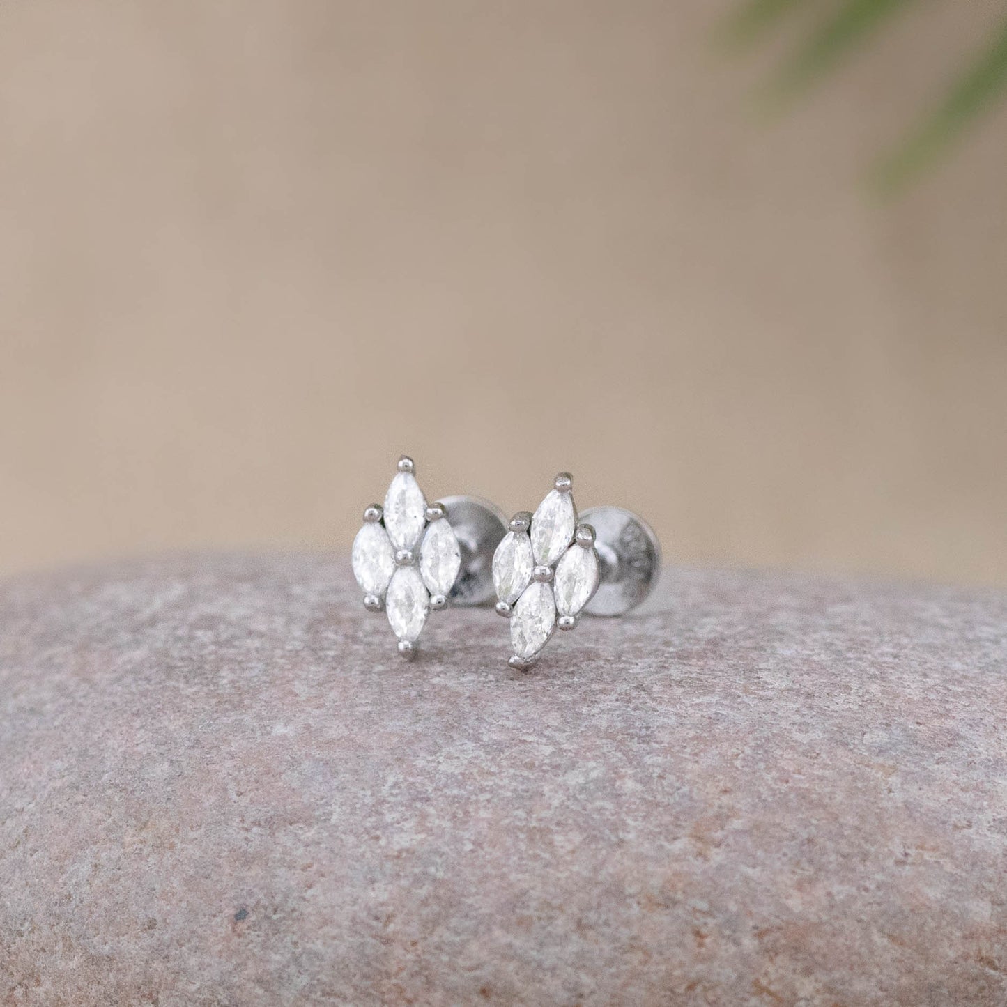 Tiny diamond cz flatback studs
