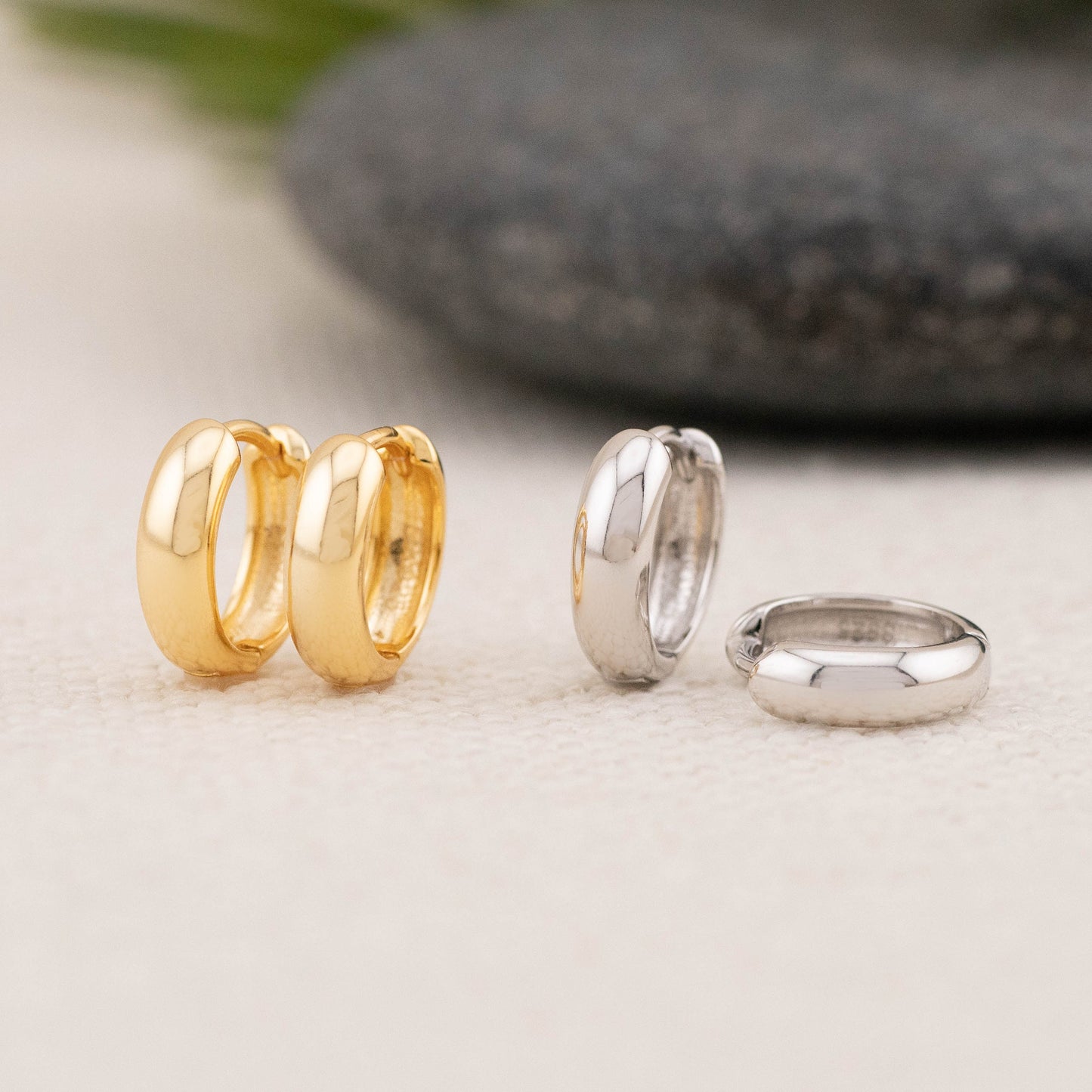 Chunky everyday small huggie hoops