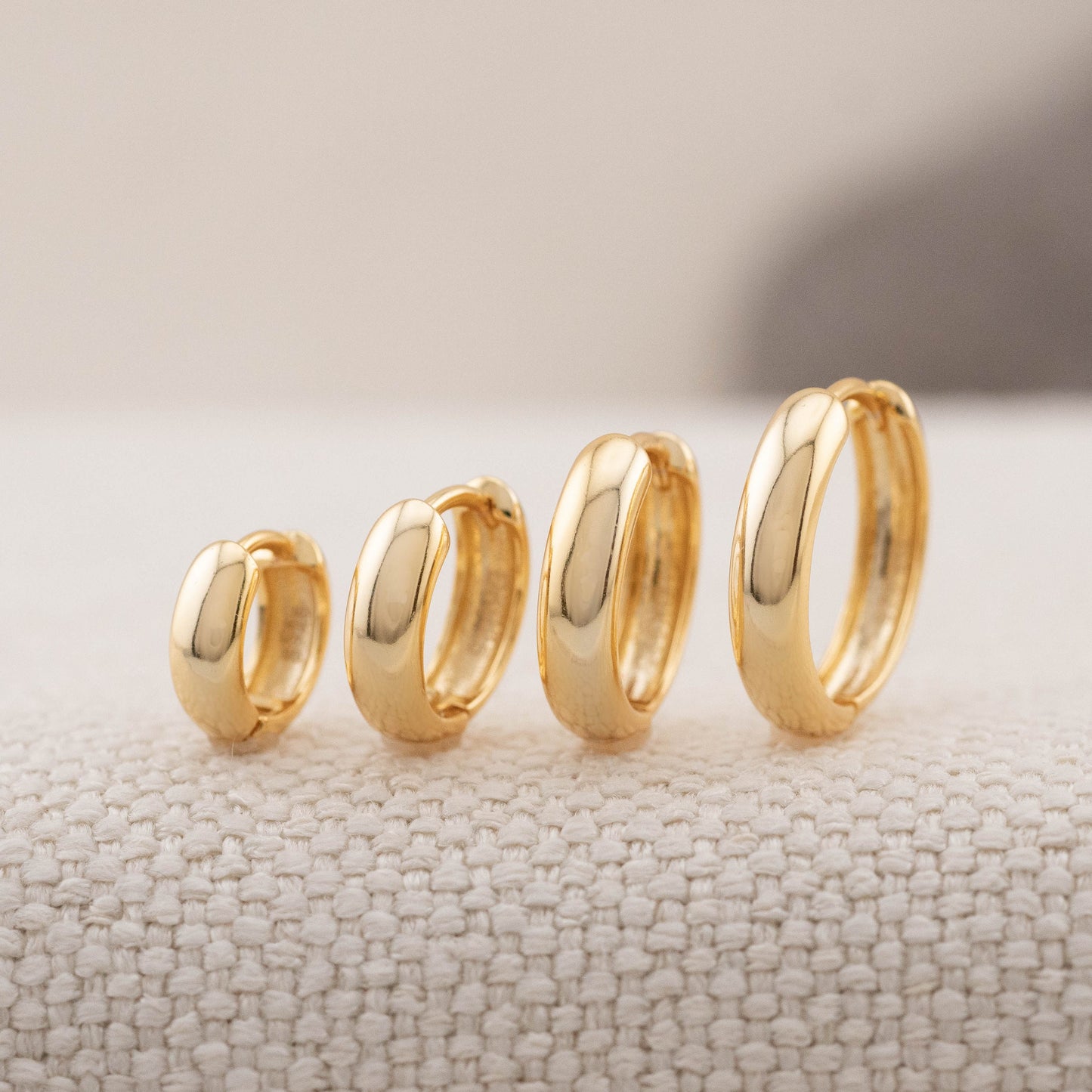 Chunky everyday small huggie hoops