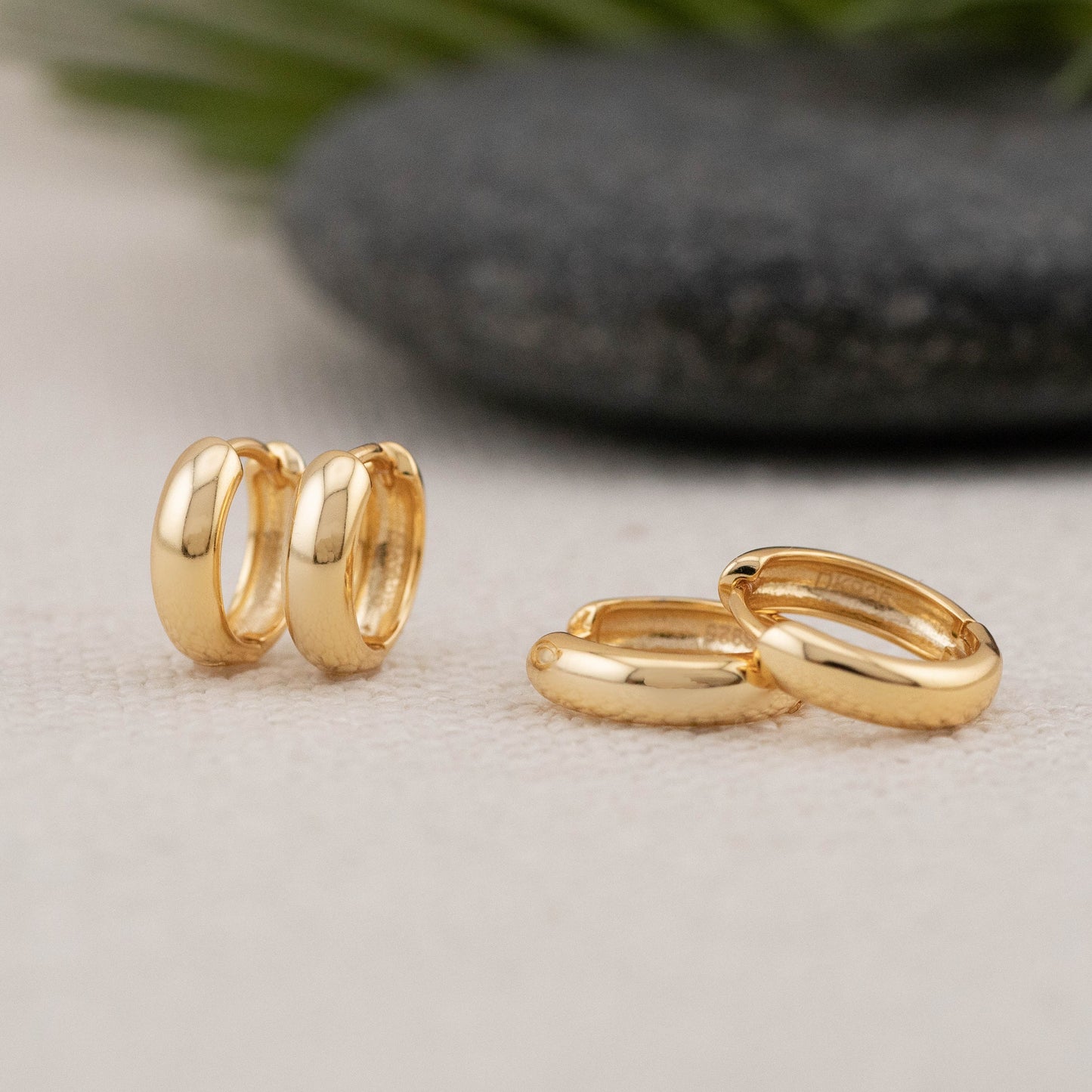 Chunky everyday small huggie hoops