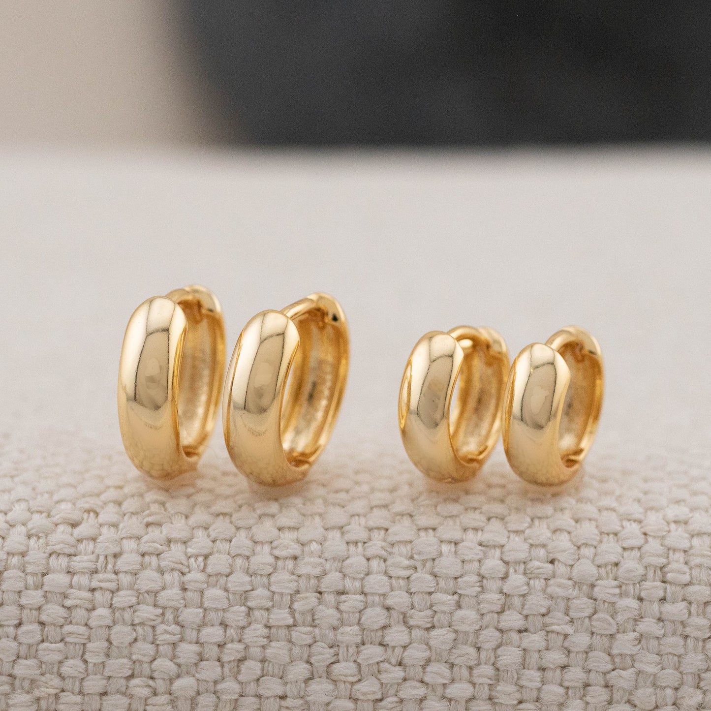 Chunky everyday small huggie hoops