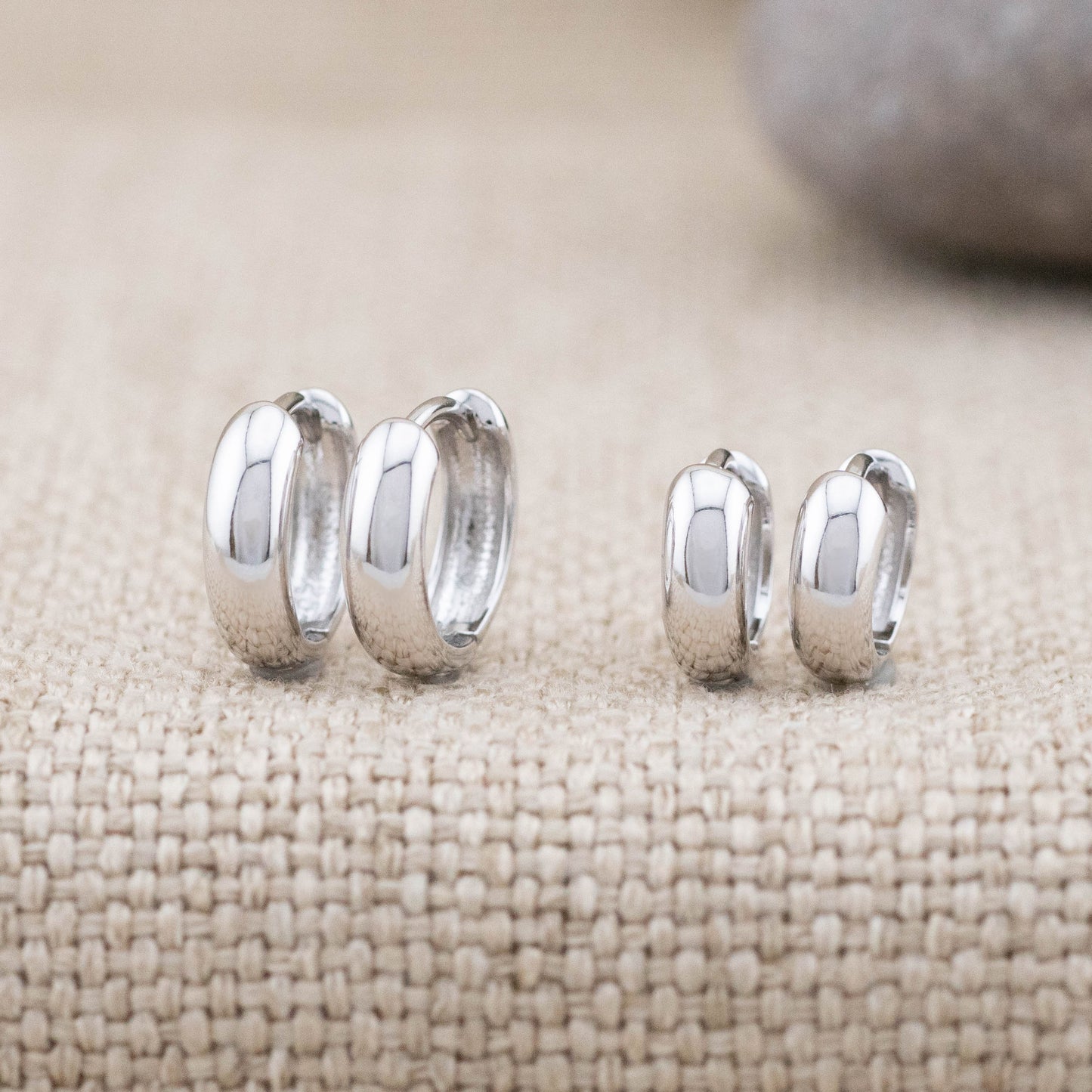 Chunky everyday small huggie hoops