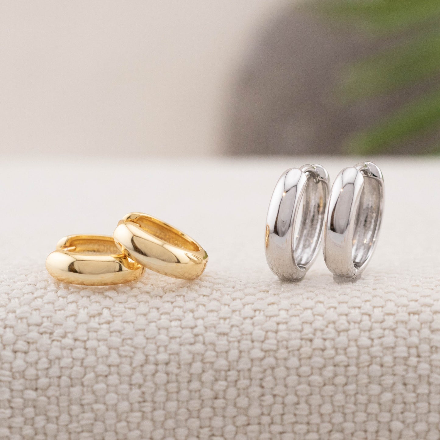 Chunky everyday small huggie hoops