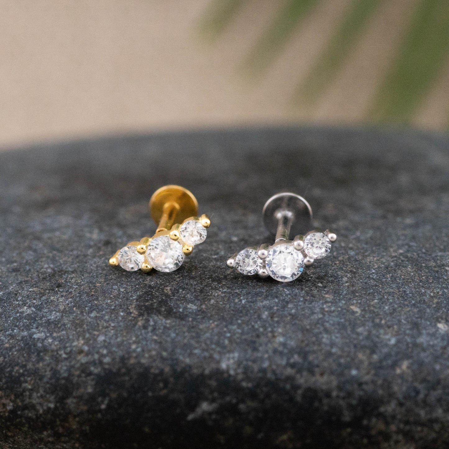 Tiny CZ flat back stud