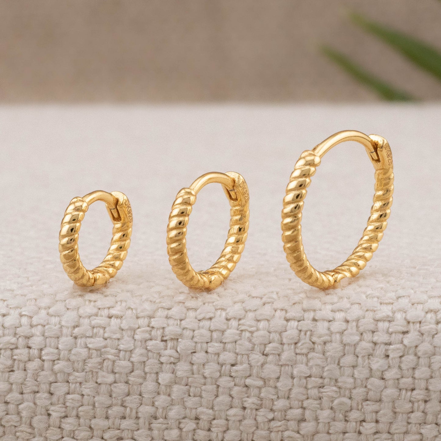 Twisted small hoop earrings